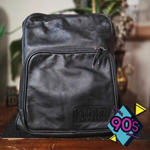 Ridgeway by Kelty Leather Backpack Vintage Black Rucksack Daypack Travel School